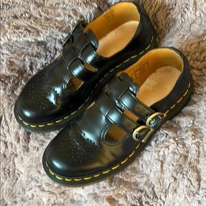 Dr. Martens Black and Yellow Dress Shoes with Chunky Sole